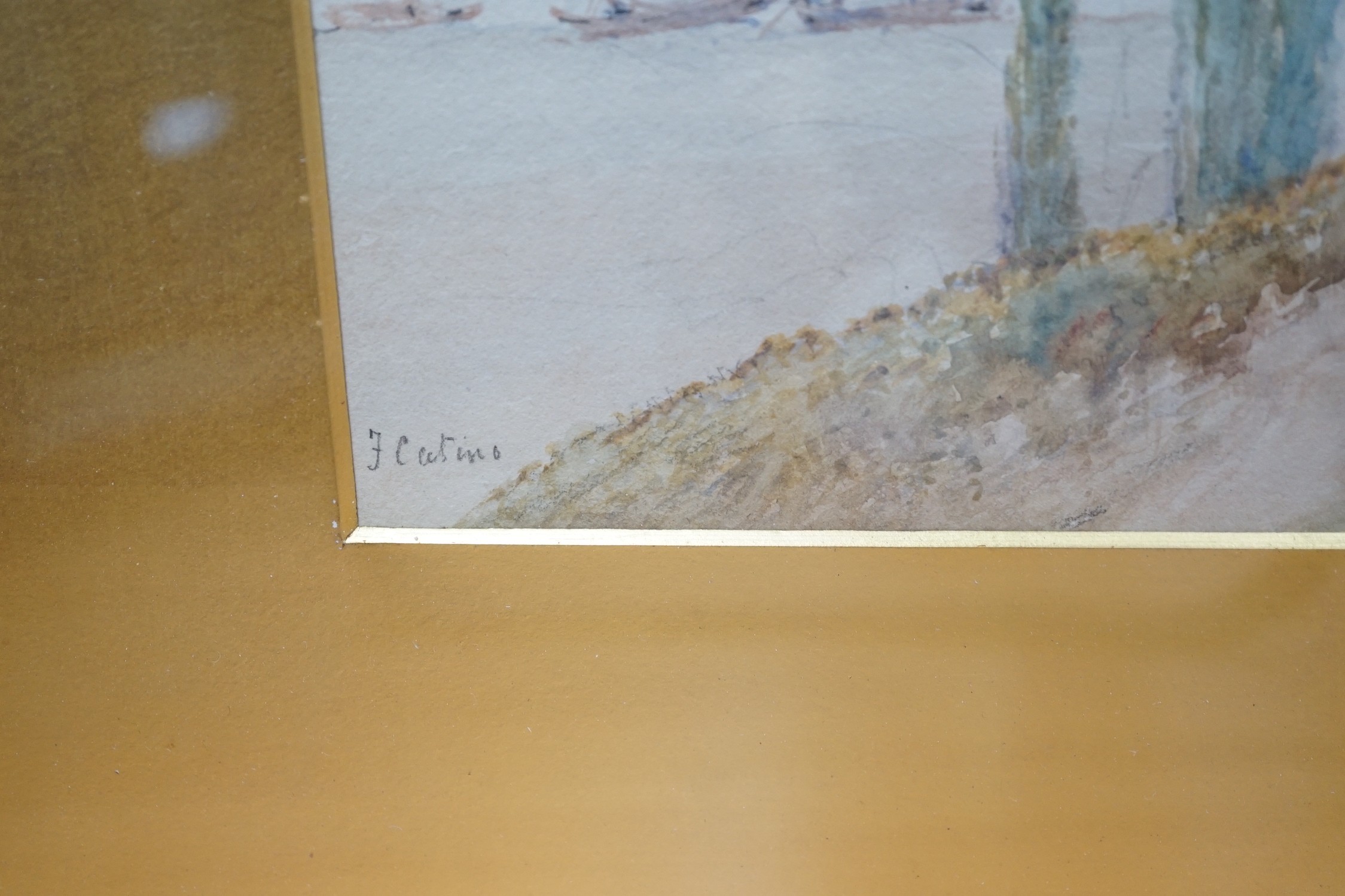 Frank Catano (1880-1920), watercolour, Mediterranean coastal landscape, signed, 29 x 47cm